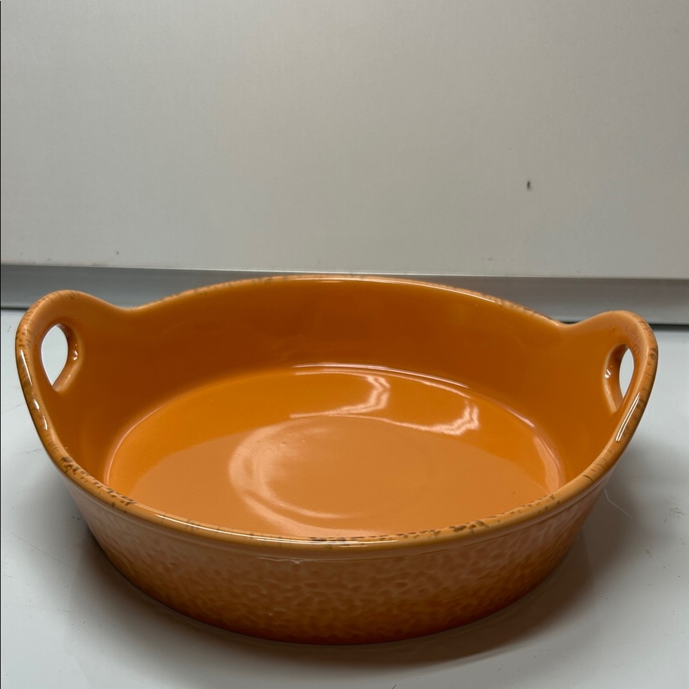 Vibrant Orange Ceramic Baking Dish